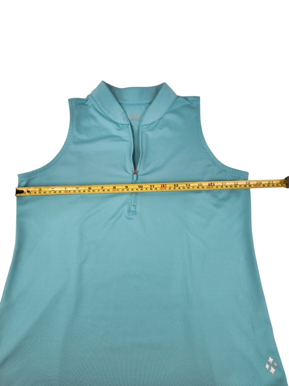 Jofit Women’s Aqua Sleeveless Golf Polo Top Quarter Zip Athletic Tank Size Large - Picture 11 of 12